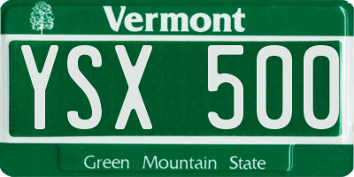 VT license plate YSX500