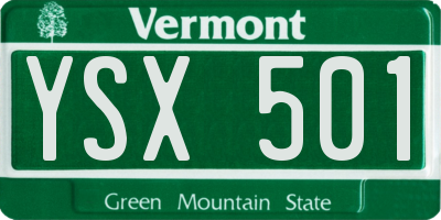 VT license plate YSX501
