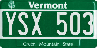 VT license plate YSX503