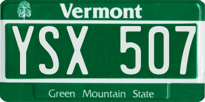 VT license plate YSX507