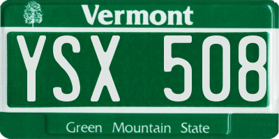 VT license plate YSX508