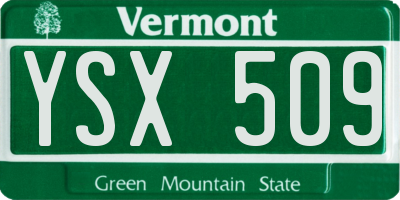 VT license plate YSX509