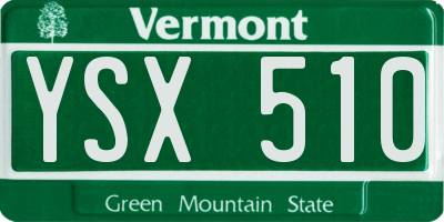 VT license plate YSX510