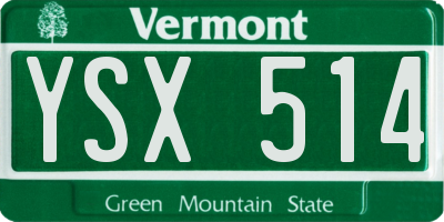 VT license plate YSX514