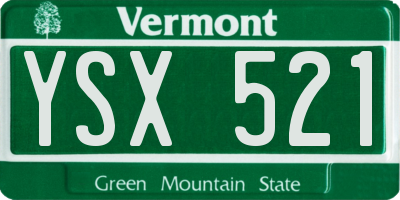 VT license plate YSX521