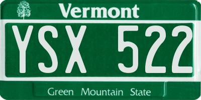 VT license plate YSX522