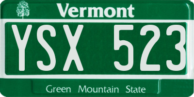 VT license plate YSX523