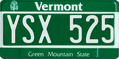 VT license plate YSX525