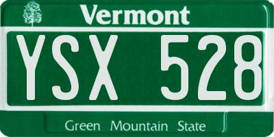 VT license plate YSX528