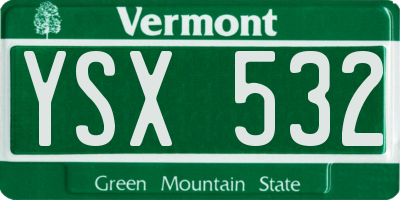 VT license plate YSX532
