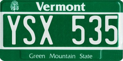 VT license plate YSX535