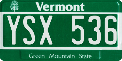 VT license plate YSX536