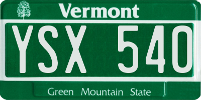 VT license plate YSX540