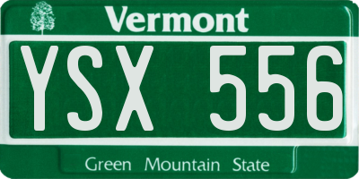 VT license plate YSX556