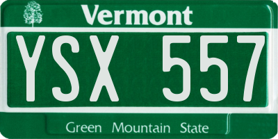 VT license plate YSX557