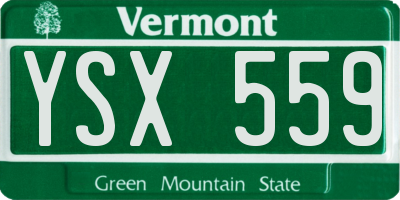 VT license plate YSX559