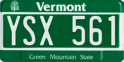 VT license plate YSX561