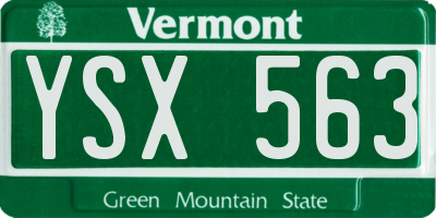 VT license plate YSX563