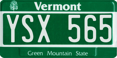 VT license plate YSX565