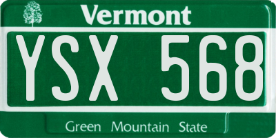 VT license plate YSX568