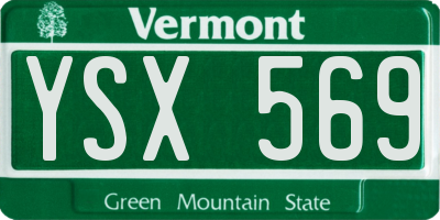 VT license plate YSX569