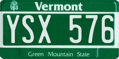 VT license plate YSX576