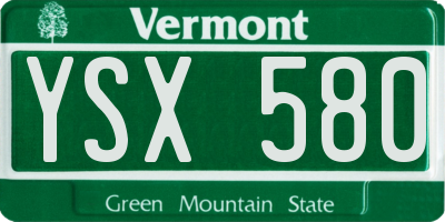 VT license plate YSX580