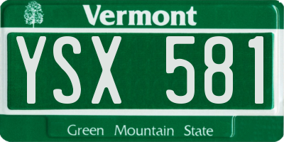VT license plate YSX581
