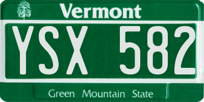 VT license plate YSX582