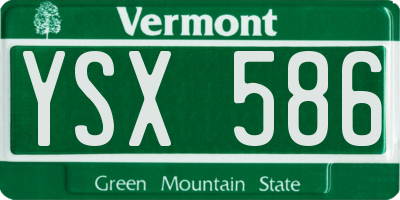 VT license plate YSX586