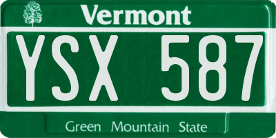 VT license plate YSX587