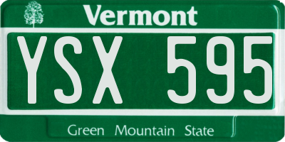 VT license plate YSX595