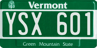 VT license plate YSX601