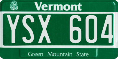 VT license plate YSX604