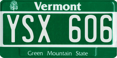 VT license plate YSX606