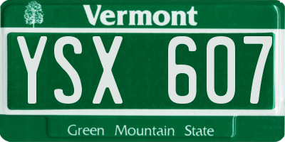 VT license plate YSX607