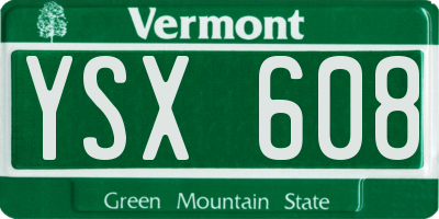 VT license plate YSX608