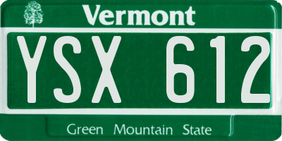 VT license plate YSX612