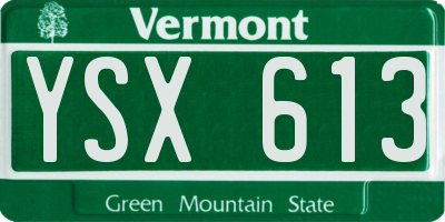 VT license plate YSX613