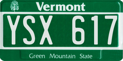 VT license plate YSX617