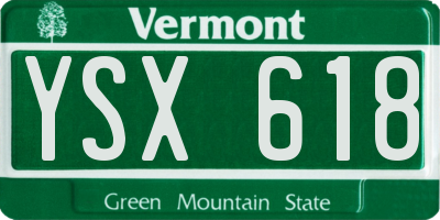 VT license plate YSX618