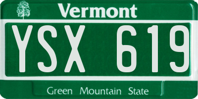 VT license plate YSX619