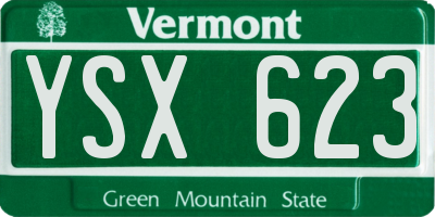 VT license plate YSX623