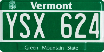 VT license plate YSX624