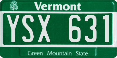VT license plate YSX631