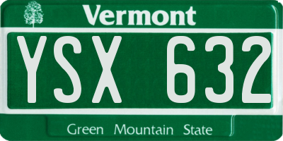 VT license plate YSX632