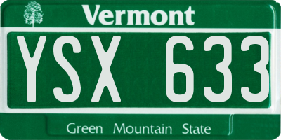 VT license plate YSX633