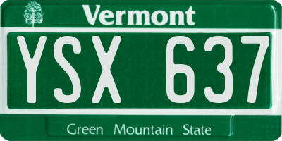 VT license plate YSX637
