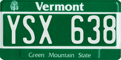 VT license plate YSX638