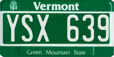 VT license plate YSX639